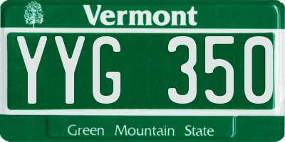 VT license plate YYG350