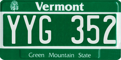 VT license plate YYG352