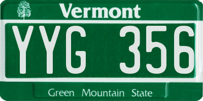 VT license plate YYG356