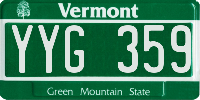VT license plate YYG359