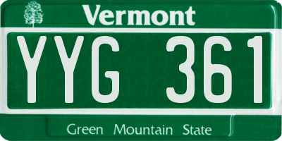 VT license plate YYG361