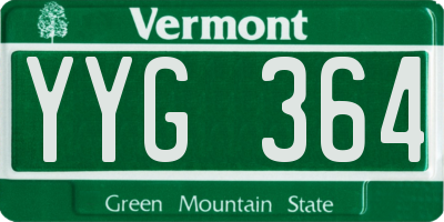 VT license plate YYG364
