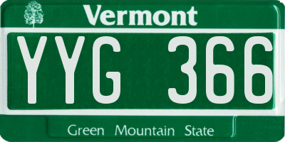VT license plate YYG366