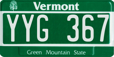 VT license plate YYG367