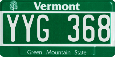 VT license plate YYG368