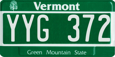 VT license plate YYG372