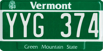 VT license plate YYG374