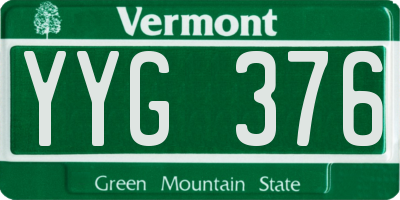 VT license plate YYG376