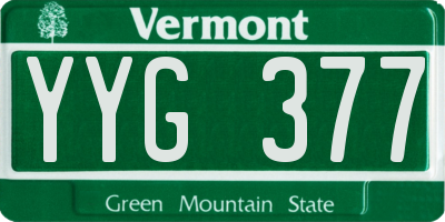 VT license plate YYG377