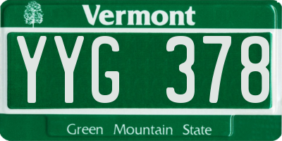 VT license plate YYG378