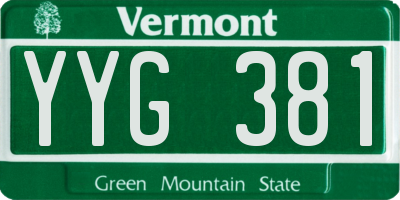 VT license plate YYG381