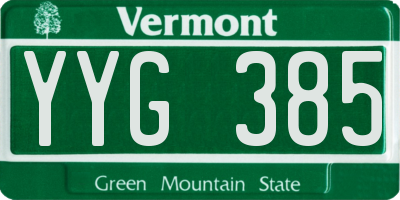 VT license plate YYG385