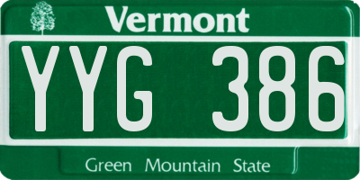 VT license plate YYG386