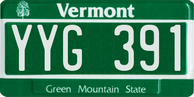 VT license plate YYG391