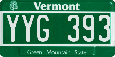 VT license plate YYG393