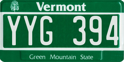 VT license plate YYG394