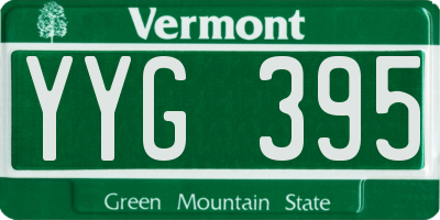 VT license plate YYG395