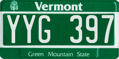 VT license plate YYG397