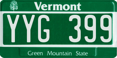 VT license plate YYG399