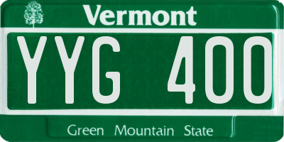 VT license plate YYG400