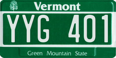 VT license plate YYG401