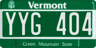 VT license plate YYG404