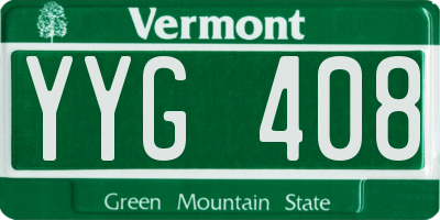 VT license plate YYG408