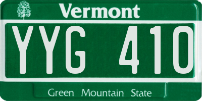 VT license plate YYG410