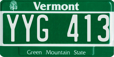 VT license plate YYG413