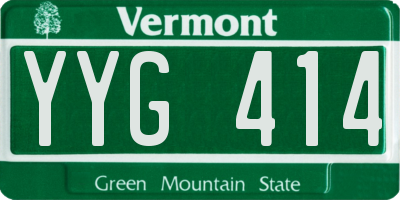 VT license plate YYG414