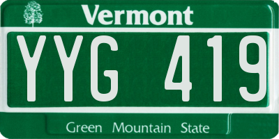 VT license plate YYG419