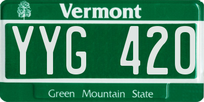 VT license plate YYG420