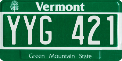 VT license plate YYG421