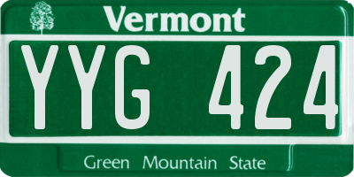 VT license plate YYG424