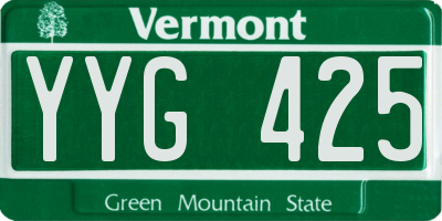 VT license plate YYG425