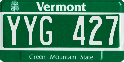 VT license plate YYG427