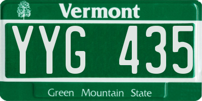 VT license plate YYG435