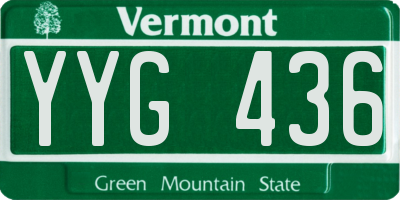 VT license plate YYG436