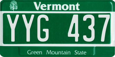 VT license plate YYG437