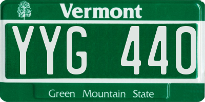 VT license plate YYG440