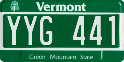 VT license plate YYG441