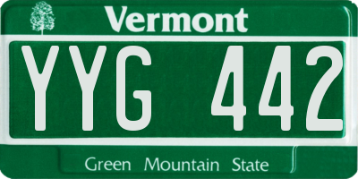 VT license plate YYG442