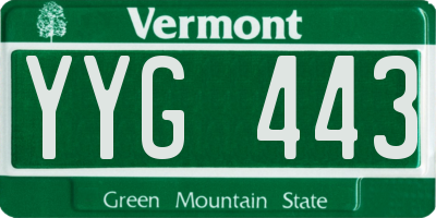 VT license plate YYG443