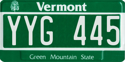 VT license plate YYG445