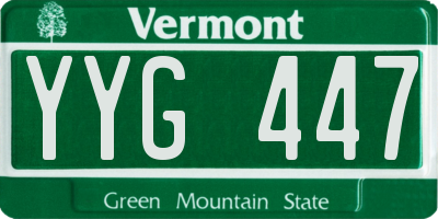 VT license plate YYG447