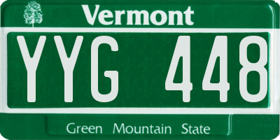 VT license plate YYG448