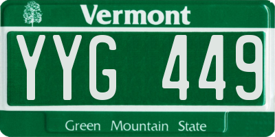 VT license plate YYG449