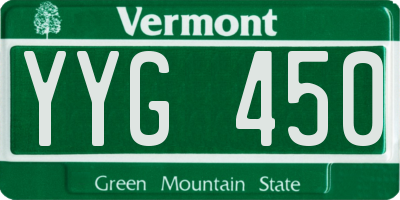 VT license plate YYG450