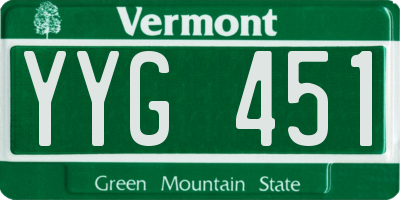VT license plate YYG451