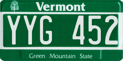 VT license plate YYG452